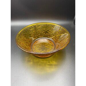Tiara Amber Sandwich Glass Bowl
